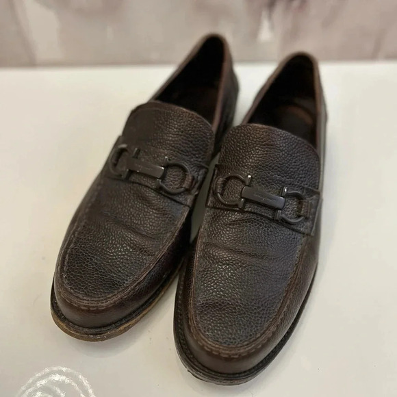 ! Salvatore Ferragamo Crown Leather Loafer, Brown 8.5 main image 6